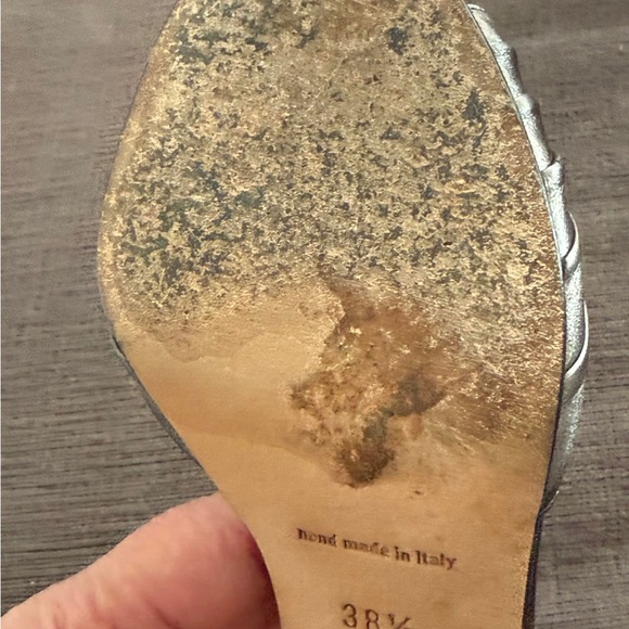 Manolo Blahnik Gunmetal Peep-Toe Heels - Picture 14 of 15